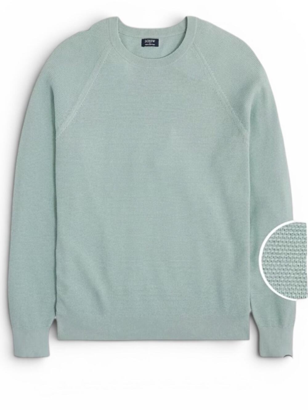 J.Crew Textured Cotton Crewneck Sweater Blue Mist NWT Size Medium Knit Pullover